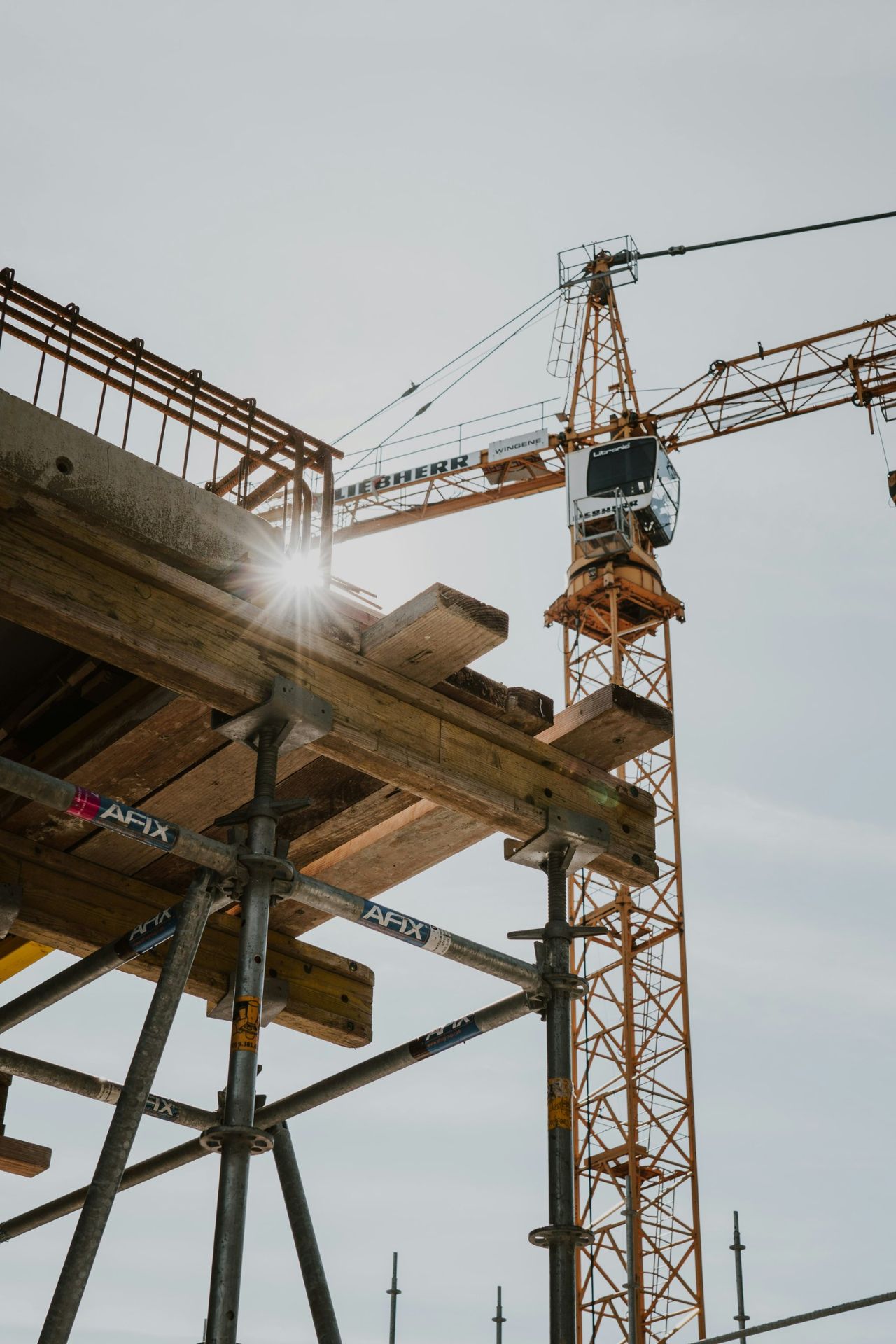 Tower crane and formwork